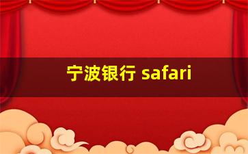 宁波银行 safari